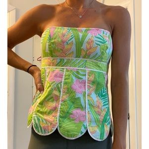 Lilly Pulitzer Scalloped Printed Tube Top Size 2